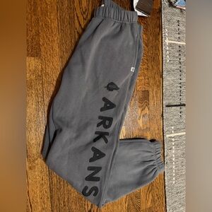 Arkansas Grey Sweatpants with Side Logo razorbacks hogs nwt 47